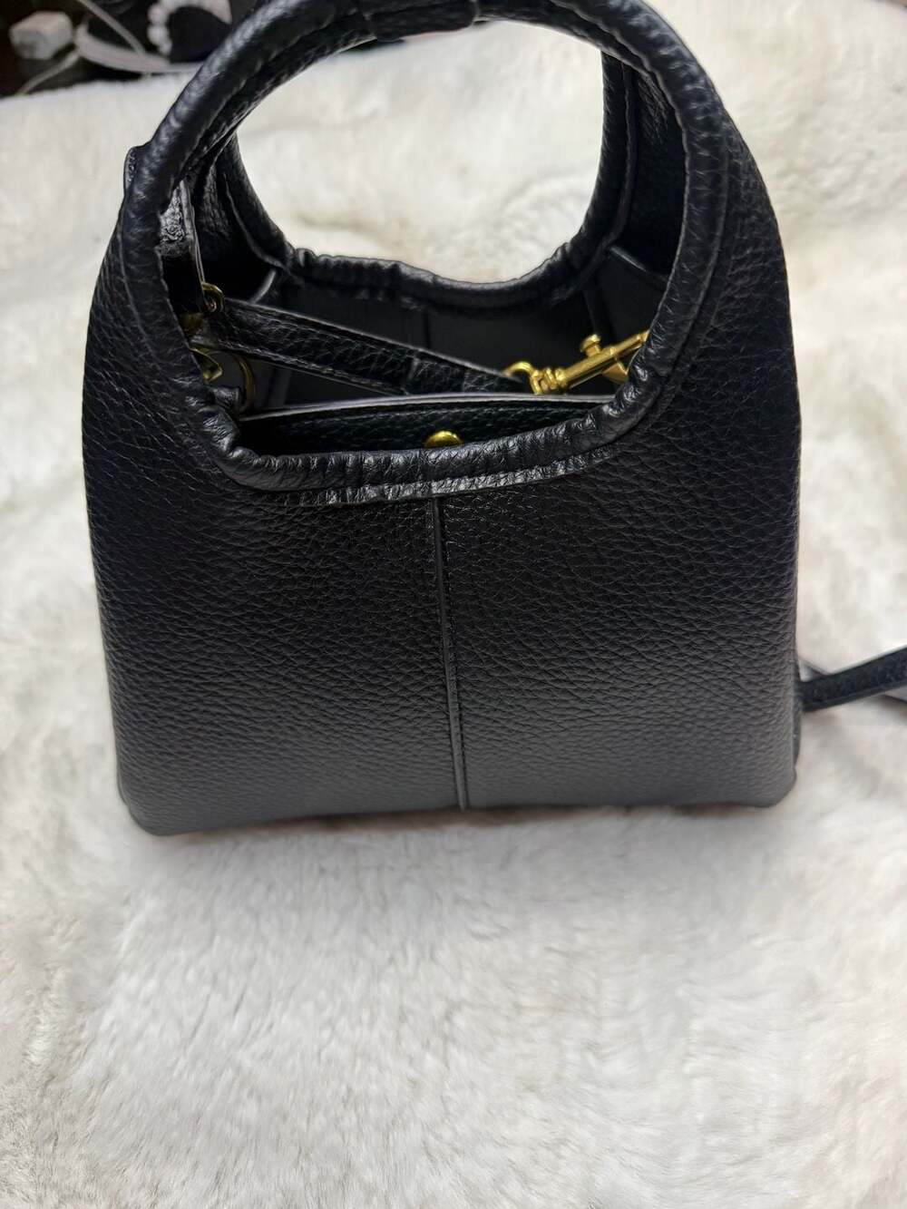 Coach Lana Shoulder Bag 19 Black Pebble Leather + Dust Bag - Picture 7 of 9